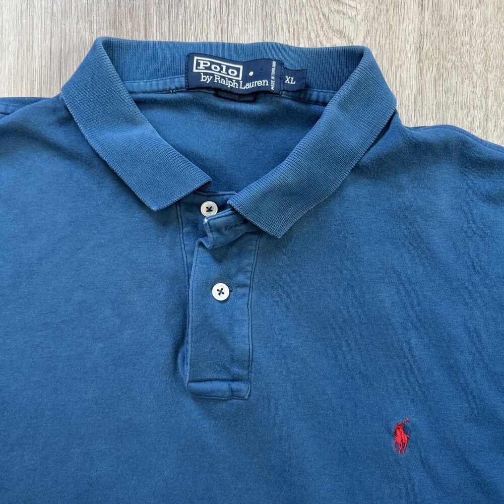 Polo Ralph Lauren Polo Shirt Mens XL Blue Short Sleeve Classic Fit Red Pony VTG